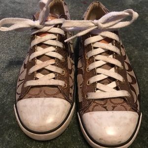 Coach classic sneakers women’s size 10, khaki gold